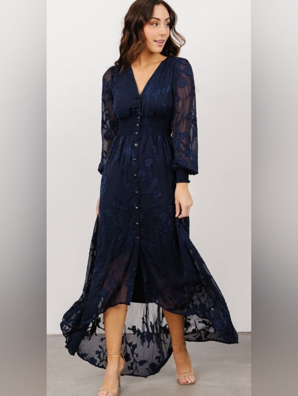 Baltic Born Mayfair High Low Maxi Dress Navy XL